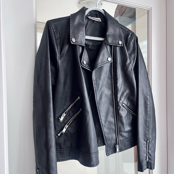 NOISY MAY LEATHER JACKET - Picture 1 of 2